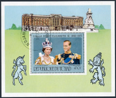 Chad 329 Sheet,CTO.Michel 783 Bl.69. Reign Of Queen Elizabeth II,25th Ann. 1977. - Chad (1960-...)