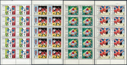 Chad 227A-227D Sheets, MNH. Michel 309-312 Klb. World Soccer Cup Mexico-1970. - Tschad (1960-...)