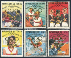 Chad 245A-245F,MNH.Michel 462-467. Olympics Munich-1972.Overprinted In Gold. - Tschad (1960-...)