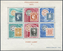 Chad C79a Sheet, MNH. Michel Bl.13. PHILEXOCAM-1971. Stamp On Stamp. - Tchad (1960-...)