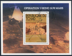 Chad C194 Sheet,CTO.Michel 752 Bl.66. Viking Mars Project,1976. - Tschad (1960-...)
