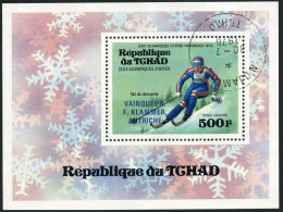 Chad C180, CTO. Michel 735 Bl.63B. Innsbruck-1976. Downhill Skiing, Winner. - Tsjaad (1960-...)