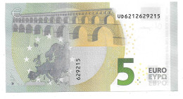 (Billets). 5 Euros 2013 Serie UD, U011G4 Signature 4 Ch. Lagarde N° UD 6212629215 UNC - 5 Euro