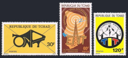 Chad 335-337,MNH.Michel 792-794. Telecommunications,1977.Emblems,Map,waves. - Chad (1960-...)