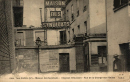 RARE PARIS MAISON DES SYNDICATS IMPASSE CHAUSSON RUE DE LA GRANGE AUX BELLES - Arrondissement: 10