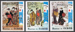 Chad 231G-231I, MNH. Mi 352-354. Olympics Sapporo-1972. Paintings By Kijonaga. - Chad (1960-...)