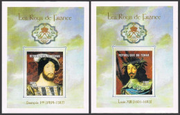 Chad 911a-914a Imperf Deluxe,MNH. French Rulers,2001.King Francis I,Louis XIII, - Tsjaad (1960-...)