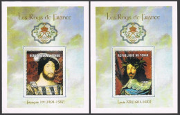 Chad 911a-914a Deluxe,MNH. French Rulers,2001.King Francis I,King Louis XIII, - Tschad (1960-...)