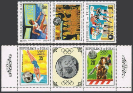 Chad 228A Ac, 228B Ab/label, 228D, MNH. Mi 325-329, Bl.11. Olympics Munich-1972. - Chad (1960-...)