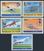 Chad C232-C236,C237,MNH.Michel 823-827,Bl.72. History Of Aviation,1978. - Tchad (1960-...)
