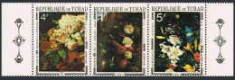 Chad 236A Ac Strip, MNH. Flowers 1971, By Rubens, Van Os, Jan Brueghel.  - Tchad (1960-...)