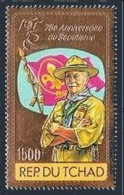 Chad 412A Gold,MNH.Michel 915A. Scouting Year 1982.Lord Baden-Powell,Flag. - Chad (1960-...)