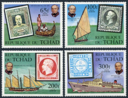 Chad C249-C252, C253, MNH. Mi 872-875, Bl.79. Sir Rowland Hill, 1979. Vessels. - Chad (1960-...)