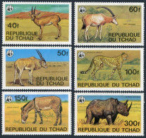 Chad 367-372, MNH. Mi 849-854. WWF 1979. Gazelle, Addax, Oryx Antelope, Zebra, - Tsjaad (1960-...)