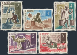 Chad 229-229D, MNH. Mi 331-335. Tanner,Cloth Dyer, Camel/oil Press,Water Carrier - Tchad (1960-...)