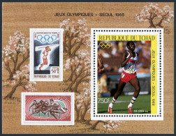 Chad C297,MNH.Michel 1170 Bl.240. Olympics Seoul-1988,10.000-meter Race. - Tchad (1960-...)