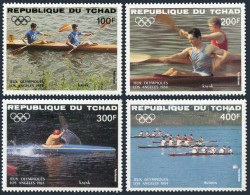 Chad C271-C274,C275,MNH.Michel 1056-1059,Bl.221. Olympics Los Angeles-1984.Kayak - Tsjaad (1960-...)