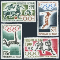Chad C15-C18, MNH. Mi 120-123. Olympics Tokyo-1964. Soccer, Javelin, High Jump, - Tsjaad (1960-...)
