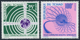 Chad 88-89, MNH. Mi 97-98. Space Communications, 1963. Waves, Orbit Patterns. - Tschad (1960-...)