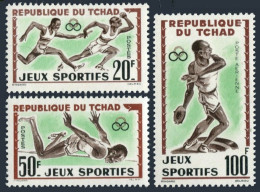 Chad 83-84,C8, MNH. Mi 89-91. Abidjan Games  1962. Relay Race, High Jump, Discus - Tsjaad (1960-...)