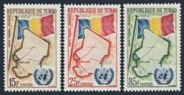 Chad 67-69, MNH. Michel 66-68. Admission To UN, 1961. Map, Flag. - Tchad (1960-...)