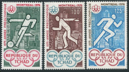 Chad C168-C170, MNH. Michel 719-721. Pre-Olympics Montreal-1976. Soccer,  Discus, - Tsjaad (1960-...)