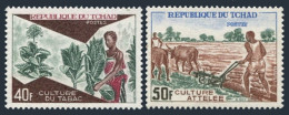 Chad 275-276, MNH. Michel 600-601. Agriculture 1972.Tobacco Cultivation,Plowing. - Chad (1960-...)