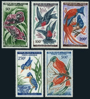 Chad C2-C6, Lightly Hinged. Birds 1961-1962. Sunbird, Flycatcher, Kingfisher, - Tschad (1960-...)