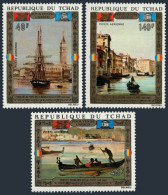 Chad C127-C129,MNH. Mi 515-517. UNESCO Campaign Save Venice,1972.Ippolito Caffi. - Chad (1960-...)