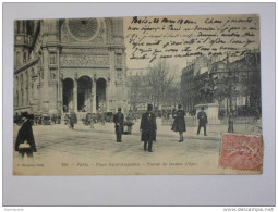 M913 - ( Vente Directe)     Paris  Place Saint Augustin  Statue De Jeanne D'arc Carte De 1904 - Otros Monumentos