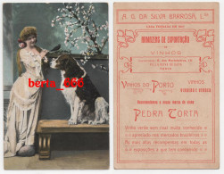 Postal Publicitário * A.G. Da Silva Barrosa * Vinho Pedra Torta * Port Wine * Lady And Dog - Porto