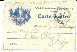 2F10 --- Trésor Et Postes 102 Carte-lettre Drapeau Les Alliés 471 - TM - BCM Paris - 1. Weltkrieg 1914-1918