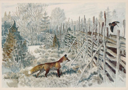 FOX Animale Vintage Cartolina CPSM #PBS812.A - Andere & Zonder Classificatie