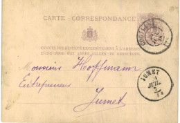 Carte-correspondance N° 28 écrite De Couillet Vers Jumetr - Postbladen