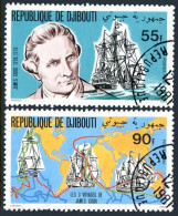 Djibouti 519-520, CTO. Mi 287-288. Capt. James Cook, Endeavor, Maps, 1980. - Yibuti (1977-...)
