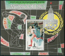 Djibouti C131a Sheet, CTO. Michel Bl.20. Olympics Moscow-1980. Running. - Dschibuti (1977-...)