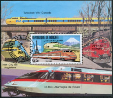 Djibouti 527 Sheet,CTO.Michel 302 Bl.38. Locomotives 1981.TGX,France;962,Japan - Yibuti (1977-...)
