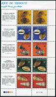 Djibouti 603-607a 2 Strips-5 Labels,MNH.Mi 447-451. Sea Shells 1985.Cypraea - Yibuti (1977-...)