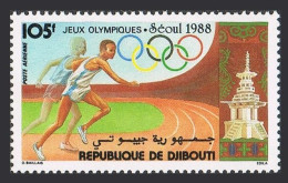 Djibouti C239, MNH. Michel 509. Olympics Seoul-1988. Runner. - Yibuti (1977-...)