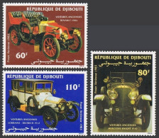 Djibouti C184-C186, MNH. Mi 374-376. Vintage Motor Cars,1983. Renault, Mercedes, - Yibuti (1977-...)