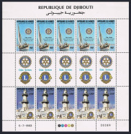 Djibouti C182-C183a Perf & Imperf Sheets, MNH. Sailing Show, Lighthouse, 1983. - Yibuti (1977-...)