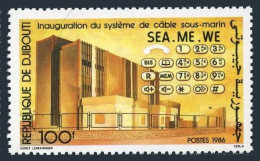 Djibouti 621,MNH.Michel 473. Submarine Cable System,1986.Sea-Me-We Building,Ship - Dschibuti (1977-...)