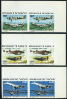 Djibouti C124-C126 Imperf Pairs,MNH. Mi 248B-250B. Powered Flight,75th Ann.1979. - Dschibuti (1977-...)