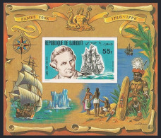 Djibouti 519a,520a Imperf Deluxe,MNH.Mi Bl.27B-28B. Capt James Cook,Endeavor,Map - Yibuti (1977-...)