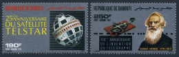 Djibouti C233-C234,MNH.Michel 498-499. Telstar-25.Telegraph-150,1987.S.Morse. - Dschibuti (1977-...)