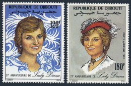 Djibouti C158-C159, MNH. Michel 333-334. Princess Diana, 21th Birthday, 1982. - Djibouti (1977-...)