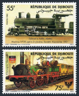 Djibouti 597-598,MNH.Michel 439-440. German Railway,150 Ann.1985.Locomotives. - Djibouti (1977-...)