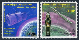 Djibouti C188-C189, MNH. Michel 378-379. Space 1983. Vostok VI, Explorer I. - Djibouti (1977-...)