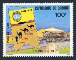Djibouti 510, MNH. Michel 267. Lions Club Of Djibouti, 1980. Train, Camels.  - Djibouti (1977-...)