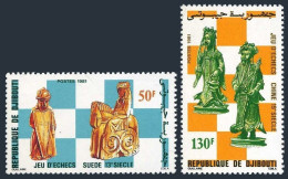 Djibouti 535-536,MNH.Michel 314-315. Swedish Bone Chess Pieces.1981. - Djibouti (1977-...)